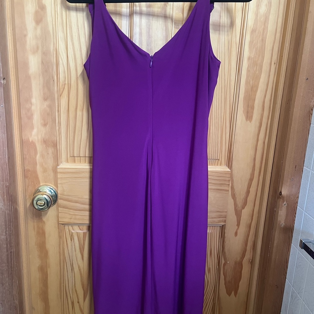 Ralph Lauren Purple Ruched dress front - Picture 3 of 7